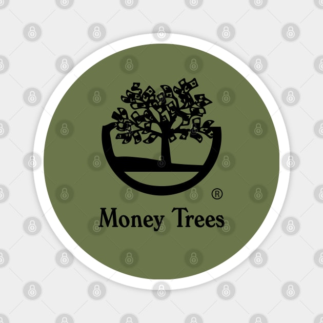 Money Trees black Magnet by undergroundART